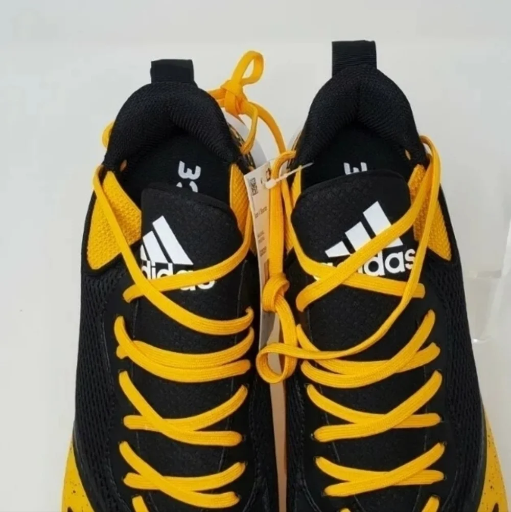 Adidas Icon V Bounce Cleats Baseball Shoes Yellow Black G28251 Men's Sz 14 New
